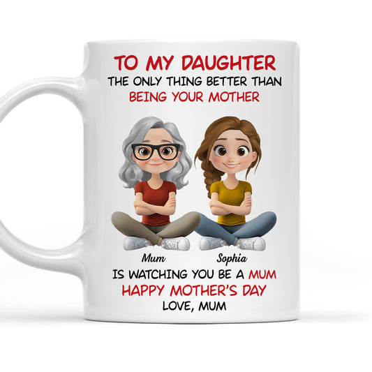 To My Daughter Cartoonize Version 2 - Personalized Custom Coffee Mug