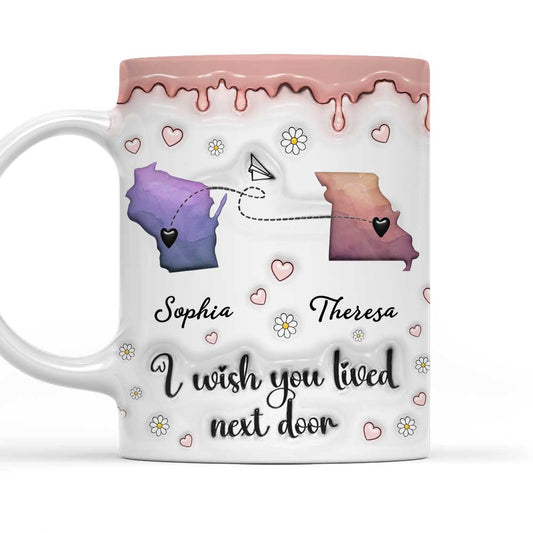 True Friendship Knows No Distance - Personalized 3D Inflated Effect Mug