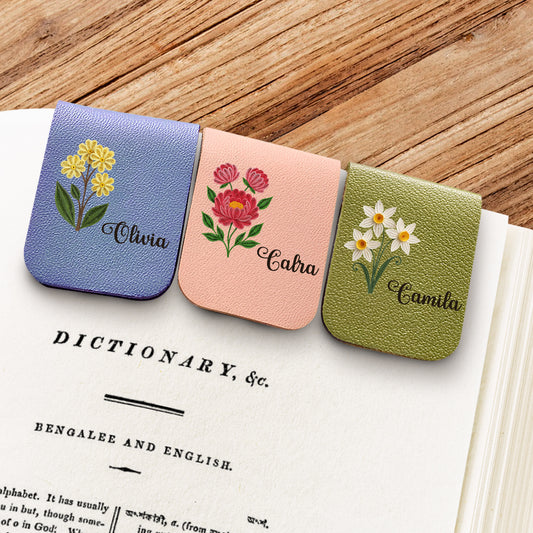 I Am The Flower - Personalized Custom Leather Bookmark
