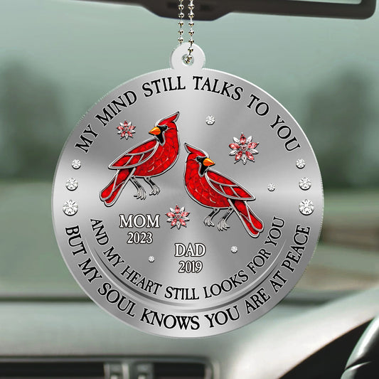 Cardinal Hummingbird My Mind My Heart My Soul - Personalized Custom Car Ornament