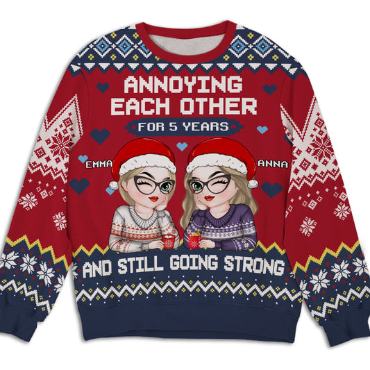 Besties Annoying Each Other - Personalized Custom All-Over-Print Sweatshirt