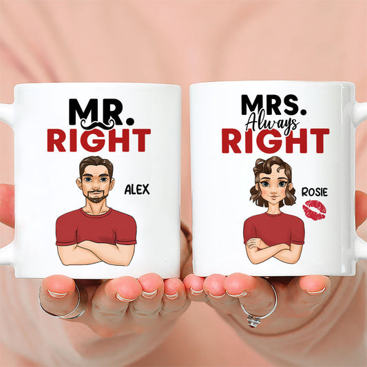 Mr Mrs Right - Personalized Custom Coffee Mug