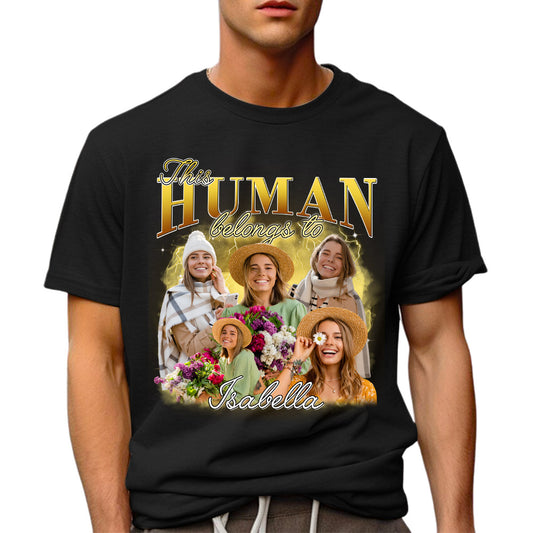Human Belongs Vintage - Personalized Custom Unisex T-shirt