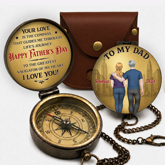 To My Dad - Personalized Custom Pocket Compass
