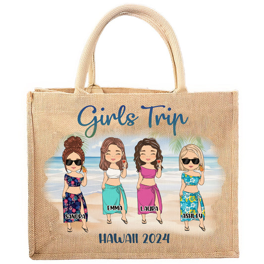 Girls Trip - Personalized Custom Jute Tote Bag