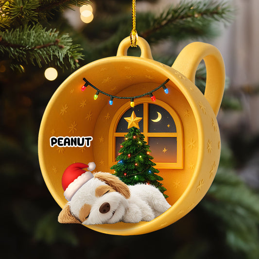 Sleeping Dog Cupcake - Personalized Custom Acrylic Ornament