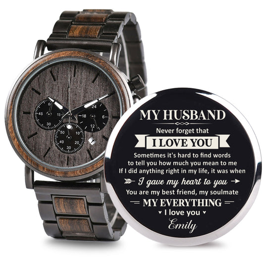My Soulmate And My Everything - Personalized Engraved Wooden Watches GQ026