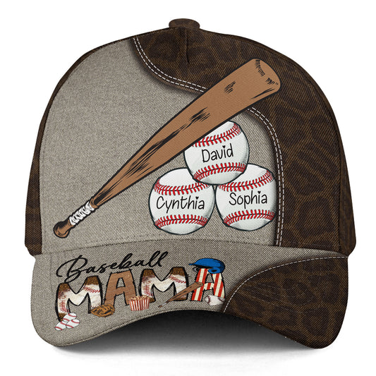 My Favorite Baseball Players Call Me Mom - Personalized Custom Classic Cap