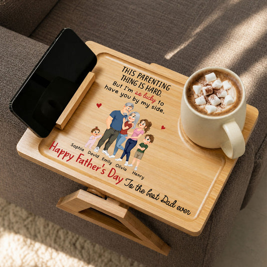 Without You I Cannot Handle This Parenting Thing - Personalized Custom Wooden Couch Arm Table