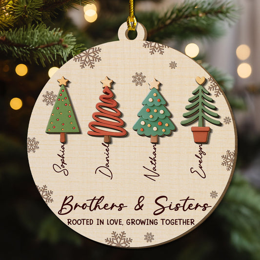 Together We Grow Through Life - Personalized Custom 2-layered Wood Ornament