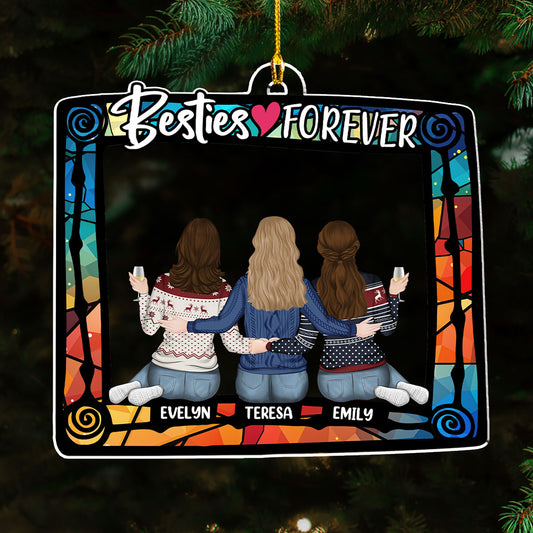 Besties Always And Forever - Personalized Custom Acrylic Ornament