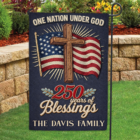 Under Blessings Of God - Personalized 3D Effect Custom Flag