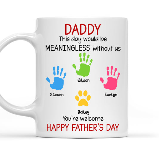 Daddy And His Kids - Personalized Custom Coffee Mug