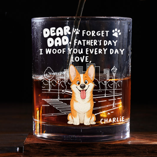 Forget Stylized Dog Dad - Personalized Custom Whiskey Glass