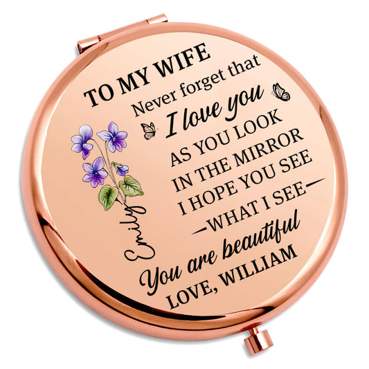 Beauty Begins With You - Personalized Custom Compact Mirror