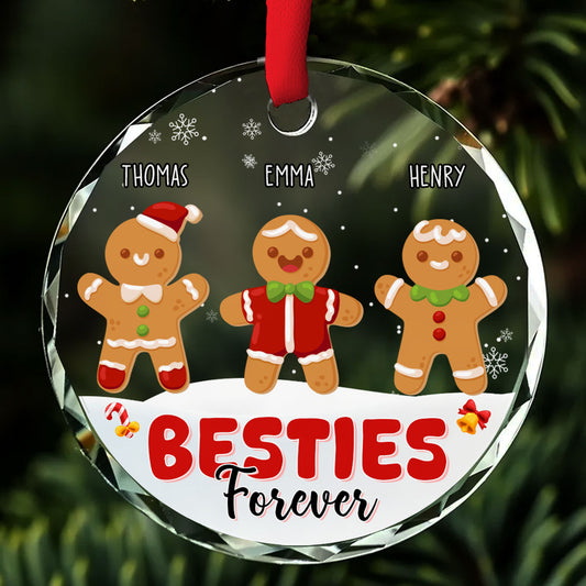 Besties Cookies - Personalized Custom Glass Ornament