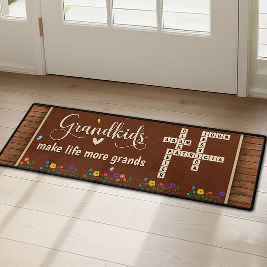 Love My Grandkids Crossword - Personalized Custom Runner Rug