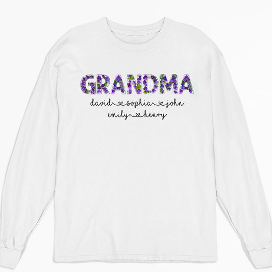 Grandma Custom Birth Month Flower - Personalized Custom Shirt
