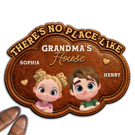 Grandma House Happy Place - Personalized Custom Doormat