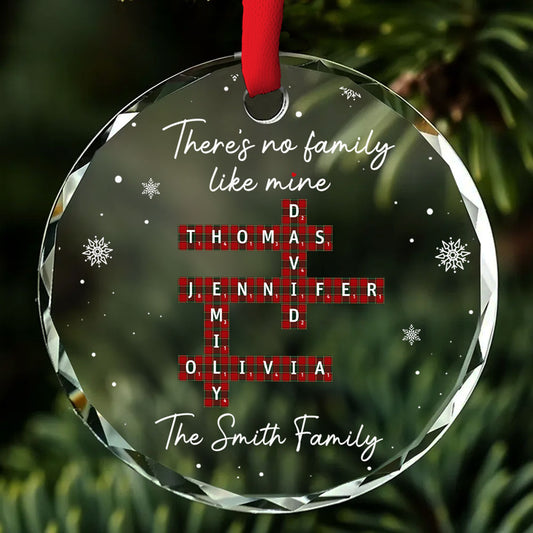 Our Family Crossword - Personalized Custom Glass Ornament