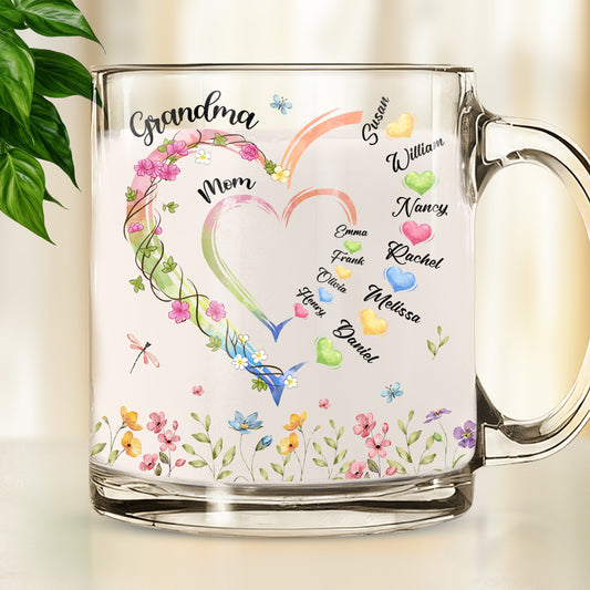 Grandma Heart - Personalized Custom Glass Mug