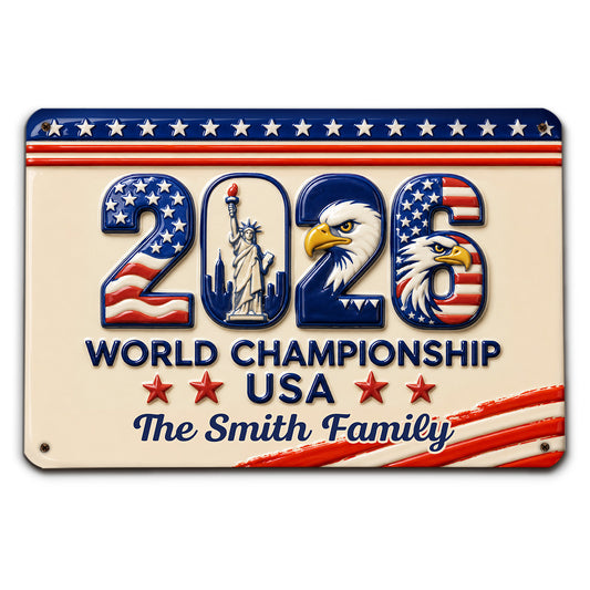 World Championship - Personalized Custom 3D Inflated Effect Metal Sign
