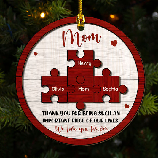 Mother And Daughter Forever Linked Together - Personalized Custom Freeshape 2-Layered Wood Ornament