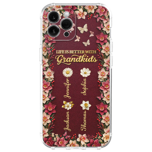 Frosted Crystal Grandkid - Personalized Custom 3D Effect Phone Case