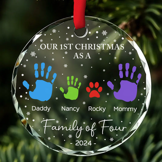 As A Family Of Four - Personalized Custom Glass Ornament