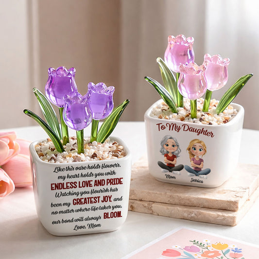 Endless Love For You - Personalized Custom Glass Everlasting Tulips