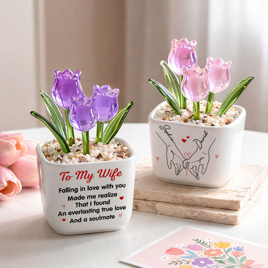 Everlasting Love - Personalized Custom Glass Everlasting Tulips
