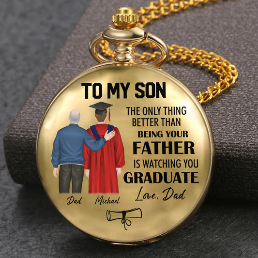 Watching You Graduate  - Personalized Custom Print Pocket Watch