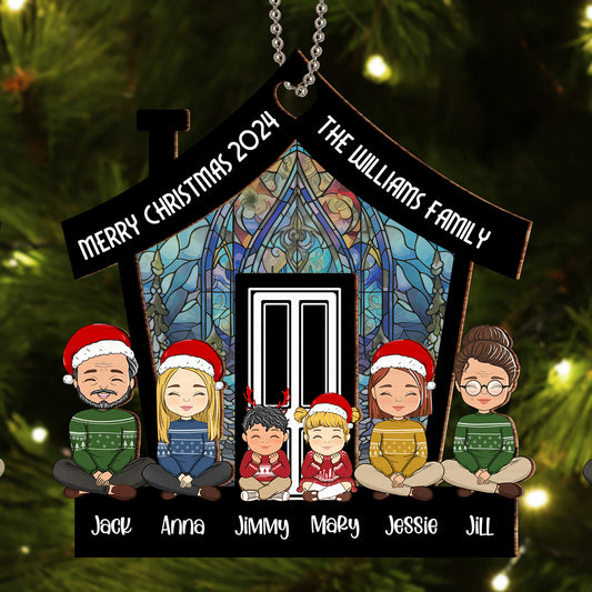 Merry Christmas 2024 - Personalized Custom Suncatcher Ornament