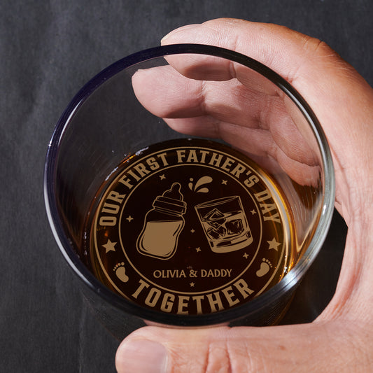 First Cheers As Daddy - Personalized Custom Engraved Whiskey Glass