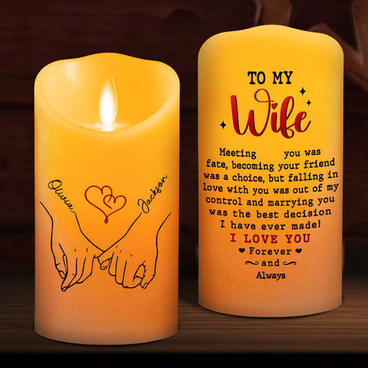 To My Wife I Love You Forever And Always - Personalized LED Candle