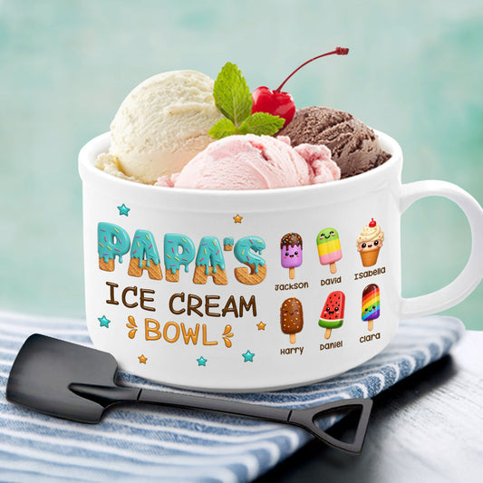 Grandpa Scoops With Love - Personalized Custom Ceramic Bowl