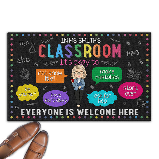 In My Classroom Everything Is Okay - Personalized Custom Doormat