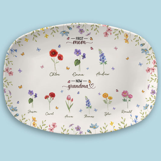 First Mom Now Grandma - Personalized Platter