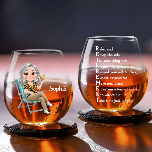 Take Time Just For You - Personalized Custom Wine Glass
