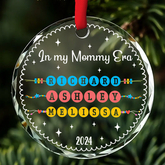 Mommy Era - Personalized Custom Glass Ornament