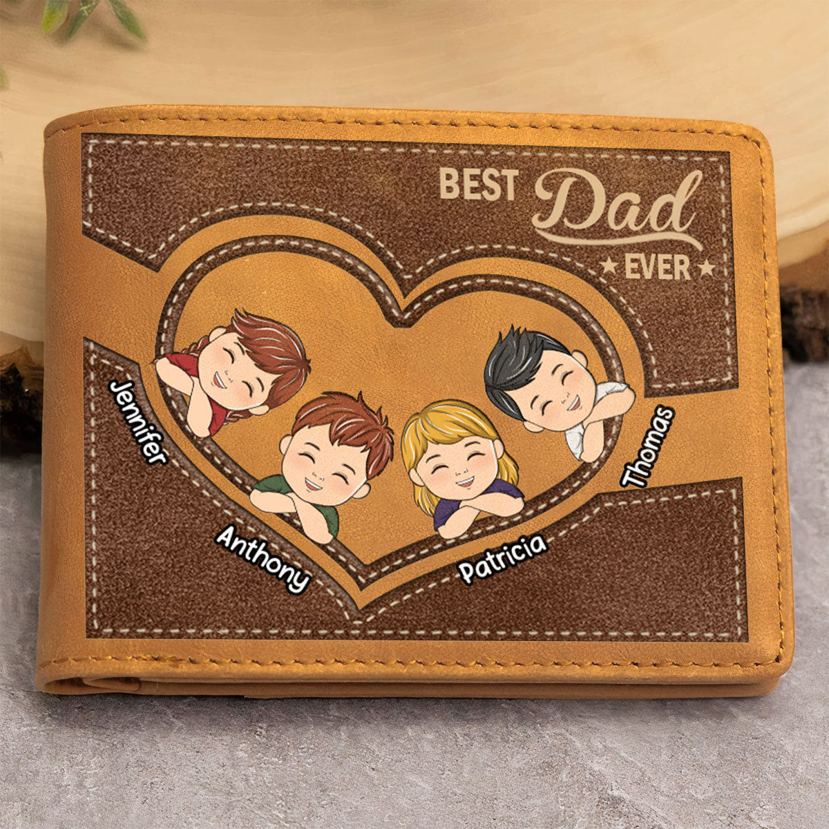 The Cahaba - Personalized Brown Leather Bifold Wallet - The best gift store for dad for Father’s Day