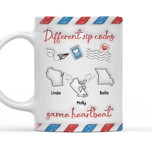 Different Zip Code Envelopes - Personalized Custom 3D Inflated Effect Coffee Mug