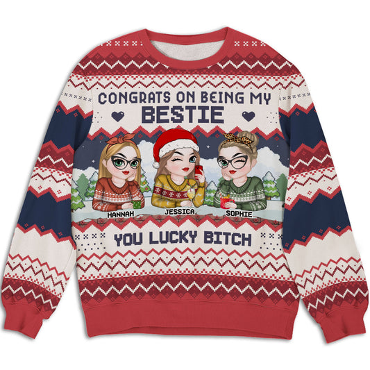 Congrats On Being My Bestie Version 2 - Personalized Custom All-Over-Print Sweatshirt