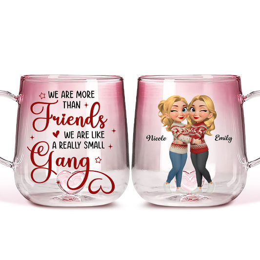 Partners In Laughter And Crime - Personalized Pink Gradient Glass Mug