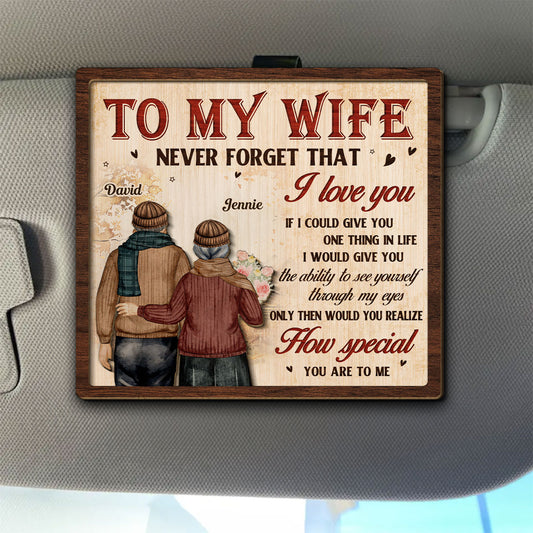 To My Wife - Personalized Car Visor Clip