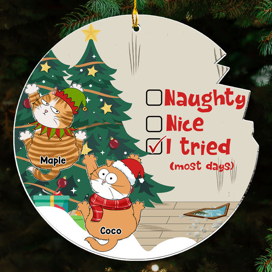 Naughty Or Nice - Personalized Custom Acrylic Ornament