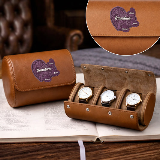 Little Sweethearts - Personalized Custom Leather Watch Case 