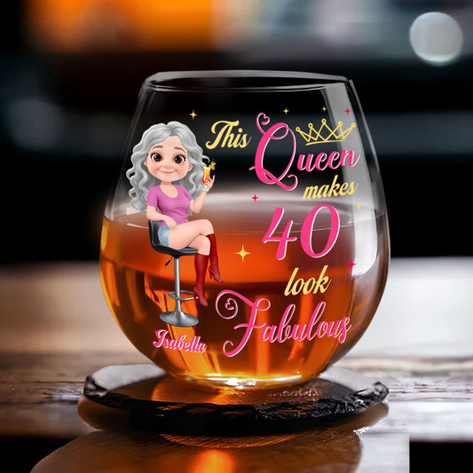 This Queen Look Fabulous - Personalized Wine Glass