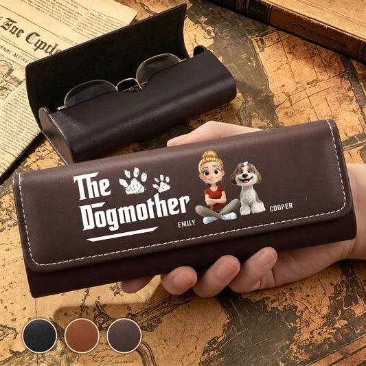 Cool Dog Mother - Personalized Custom Leather Eyeglass Case