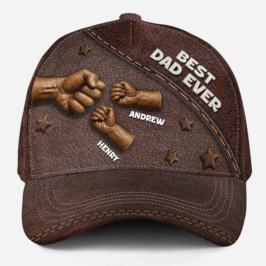 Best Dad Ever Hands - Personalized Custom Classic Cap